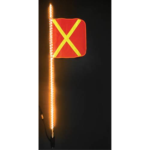 Safety Whip&reg; Heavy-Duty LED Whips, Hitch Mount, 5 High, Orange with Reflective CSL Industriel Inc.