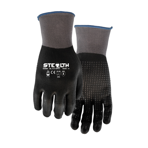 Gants 395 Stealth Blackbird, 7/Petit, R&ecirc;vetement Mousse de nitrile, Calibre 15, Enveloppe en Nylon CSL Industriel Inc.