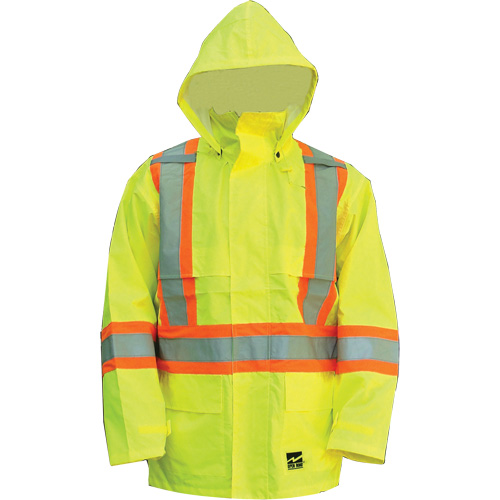 Manteau Open Road, Polyester/Polyur&eacute;thane, Jaune lime haute visibilit&eacute;, Petit CSL Industriel Inc.
