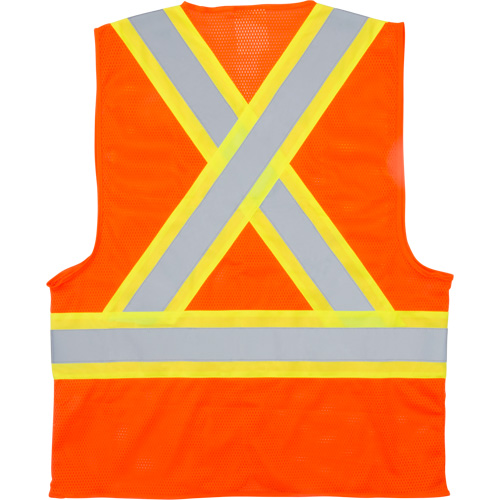 Veste de s&eacute;curit&eacute; pour la circulation, Orange haute visibilit&eacute;, Moyen, Polyester CSL Industriel Inc.
