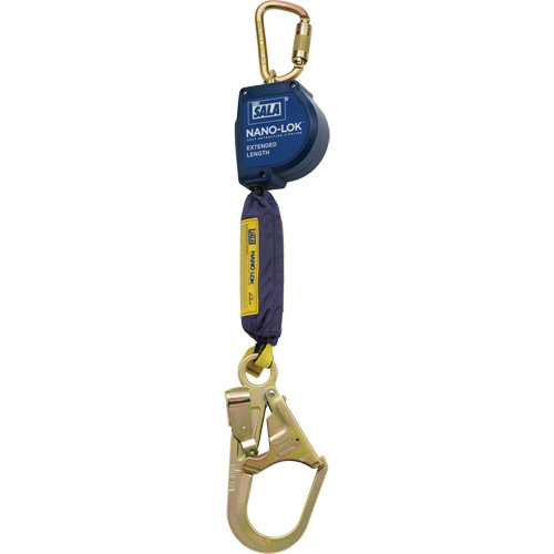 Cordage de s&eacute;curit&eacute; autor&eacute;tractable allong&eacute; Nano-Lok, 9', Polyester/Sangles, Pivotant CSL Industriel Inc.