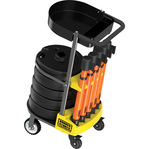 PLUS Barrier Post Cart Kit with Tray, 75' L, Metal, Orange CSL Industriel Inc.