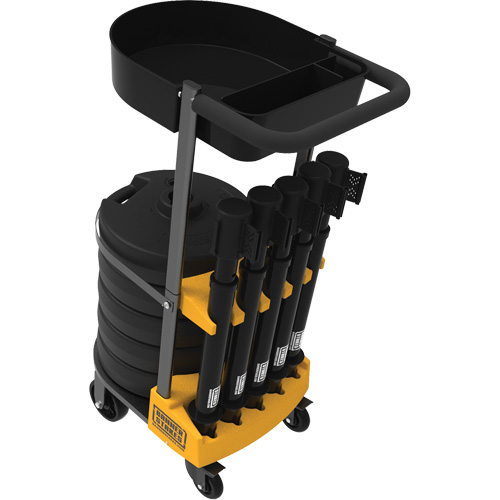 PLUS Barrier Post Cart Kit with Tray, 75' L, Metal, Black CSL Industriel Inc.