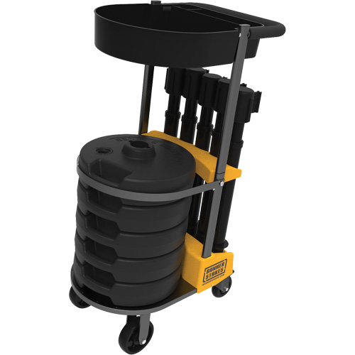 PLUS Barrier Post Cart Kit with Tray, 75' L, Metal, Black CSL Industriel Inc.