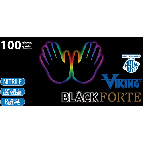 Gants jetables 34605 Forte, Petit, Nitrile, 6 mils, Sans poudre, Noir CSL Industriel Inc.