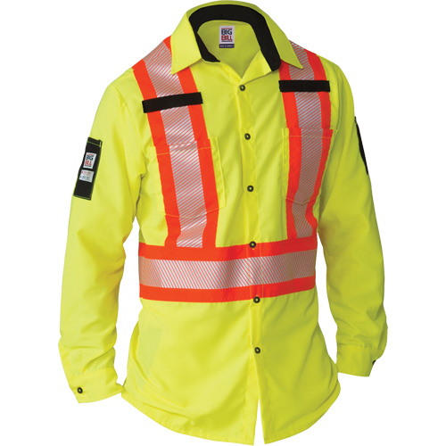 Chemise &agrave; manches longues haute visibilit&eacute; ind&eacute;chirable, Polyester, 2T-Grand, Jaune lime haute visibilit&eacute; CSL Industriel Inc.