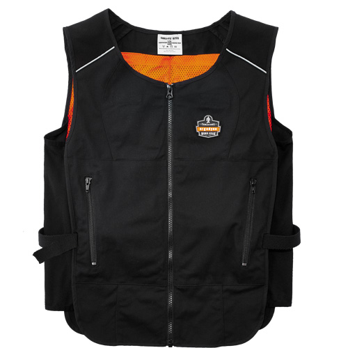 Veste de refroidissement &agrave; changement de phase l&eacute;g&egrave;re avec sachets 6260 Chill-Its, Petit/Moyen, Noir CSL Industriel Inc.