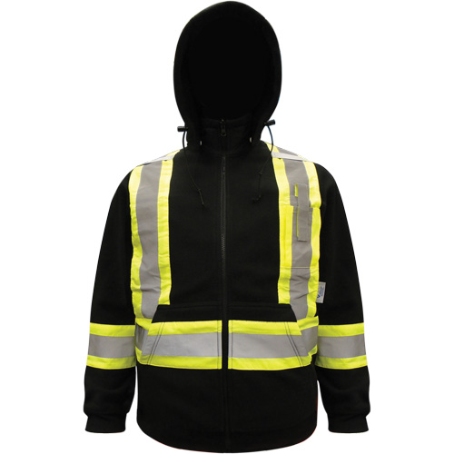Chandail &agrave; capuchon haute visibilit&eacute;, Polyester, Noir, Petit CSL Industriel Inc.