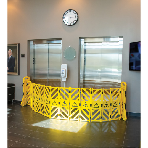 Barri&egrave;re mobile portative, 40" h x 13' lo, Jaune CSL Industriel Inc.
