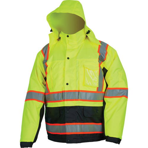 Veste isol&eacute;e haute visibilit&eacute;, Polyester/Polyur&eacute;thane, Jaune lime haute visibilit&eacute;, Petit CSL Industriel Inc.
