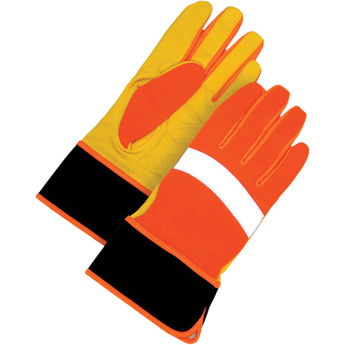 Gants haute visibilit&eacute;, Taille Grand, Paume Cuir fleur CSL Industriel Inc.