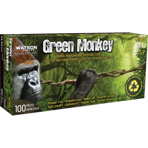 5559PF Green Monkey Gloves, Large, Nitrile, 4-mil, Powder-Free, Green CSL Industriel Inc.