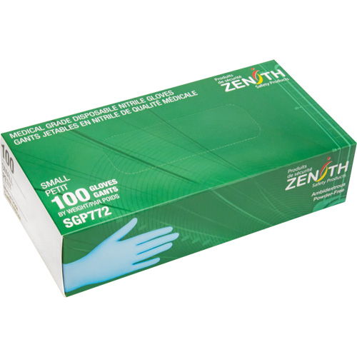 Puncture-Resistant Medical-Grade Disposable Gloves, Small, Nitrile, 4.5-mil, Powder-Free, Blue, Class 2 CSL Industriel Inc.