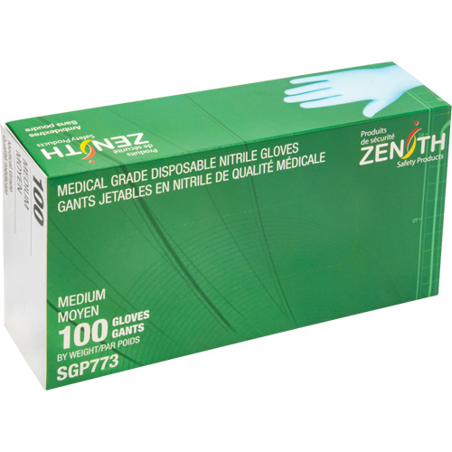 Puncture-Resistant Medical-Grade Disposable Gloves, Medium, Nitrile, 4.5-mil, Powder-Free, Blue, Class 2 CSL Industriel Inc.