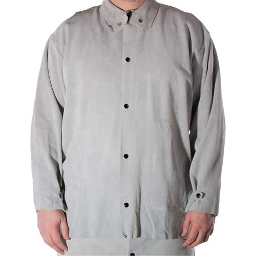 Veste de soudage en cuir de vache refendu, Cuir, Petit, Gris CSL Industriel Inc.