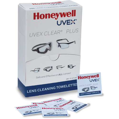 Uvex&reg; Clear&reg; Plus Towelettes, 5.25" x 8", Pack Of 100 CSL Industriel Inc.