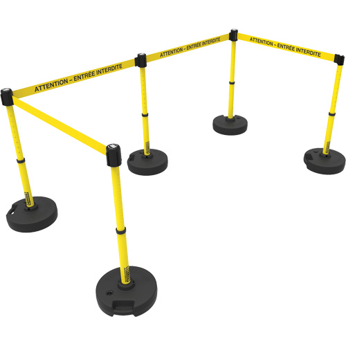 Plus Barrier Post Set, Plastic, 42" H, Yellow Tape, 15' Tape Length CSL Industriel Inc.