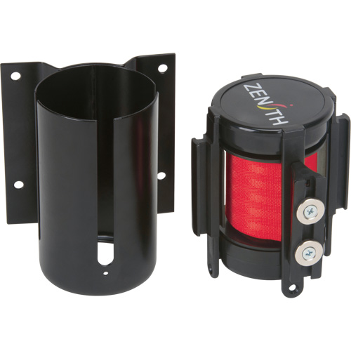 Barri&egrave;re &agrave; fixation murale avec ruban magn&eacute;tique, Acier, Fixation par vis, 7', Ruban Rouge CSL Industriel Inc.