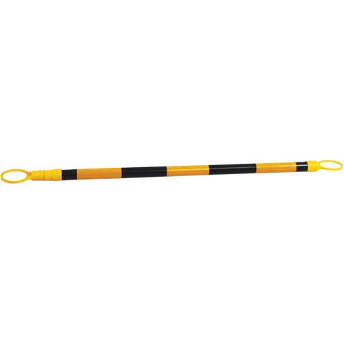 Barre pour c&ocirc;ne de circulation r&eacute;tractable, Longueur d&eacute;ploy&eacute;e de 7'2", Noir/Jaune CSL Industriel Inc.