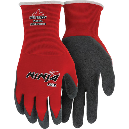 Ninja&reg; Flex Coated Gloves, Large, Rubber Latex Coating, 15 Gauge, Nylon Shell CSL Industriel Inc.