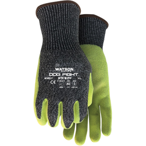 Gants r&eacute;sistant &agrave; la coupe Stealth Dog Fight, Taille Moyen, Rev&ecirc;tement Nitrile, Enveloppe en Fibre de verre/PEHP/Nylon/Acier inoxydable, ASTM ANSI niveau A5 CSL Industriel Inc.