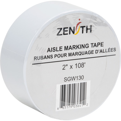 Aisle Marking Tape, 2" x 108', PVC, White CSL Industriel Inc.