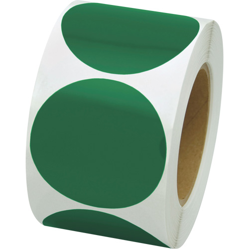 Coloured Marking Dots, Circle, 3" L x 3" W, Green, Vinyl CSL Industriel Inc.