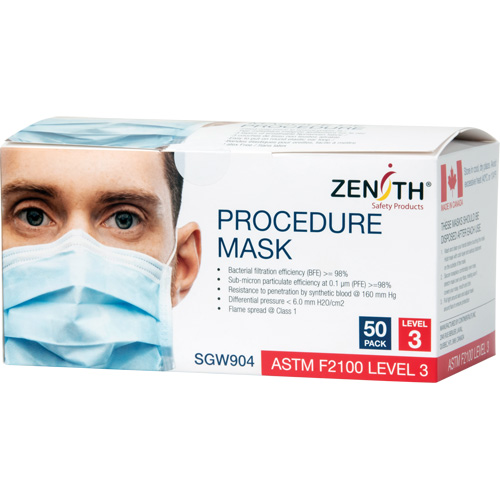 Masques d'intervention jetables, ASTM F2100 Niveau 3, Classe 1 CSL Industriel Inc.