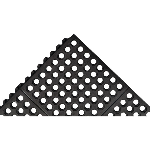 Cushion-Ease&reg; 550 Interlocking Anti-Fatigue Mat, Slotted, 3' x 3' x 3/4", Black, Rubber CSL Industriel Inc.