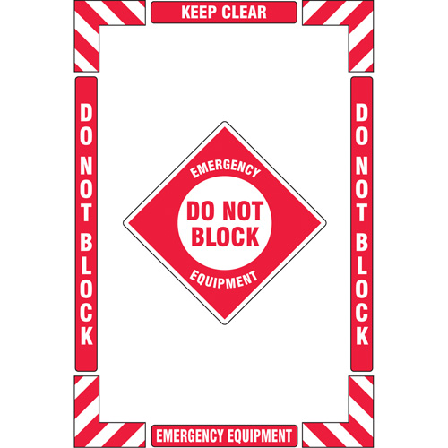 Trousse de marquage du sol ?Emergency Equipment? (&eacute;quipement durgence), Adh&eacute;sif, Anglais avec pictogramme CSL Industriel Inc.