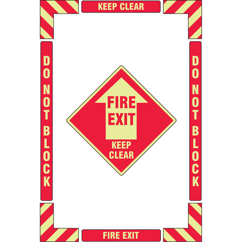 Trousse de marquage du sol ?Fire Exit? (sortie de secours), Adh&eacute;sif, Anglais avec pictogramme CSL Industriel Inc.