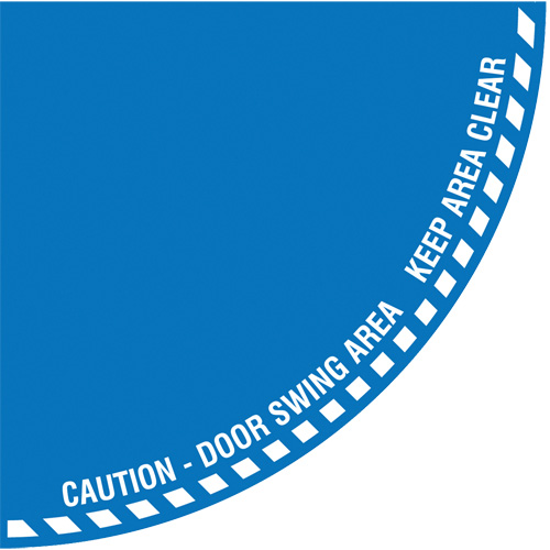 Signalisation au sol ?Caution? (attention) pour porte battante en quart de cercle, Adh&eacute;sif, Anglais avec pictogramme CSL Industriel Inc.
