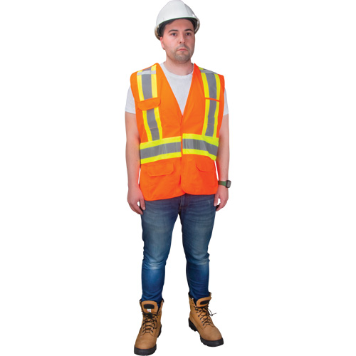 CSA-Compliant High-Visibility Surveyor Vest, High Visibility Orange, Large, Polyester CSL Industriel Inc.