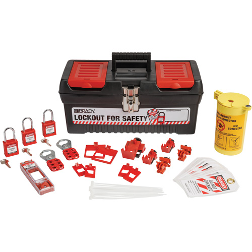 Electrical Lockout Tagout Kit with Nylon Safety Lockout Padlocks in Toolbox, Electrical Kit, 33 Components CSL Industriel Inc.