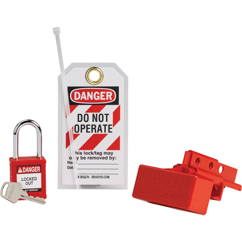 BatteryBlock Forklift Power Connector Lockout with Nylon Safety Padlock, Electrical Kit, 3 Components CSL Industriel Inc.