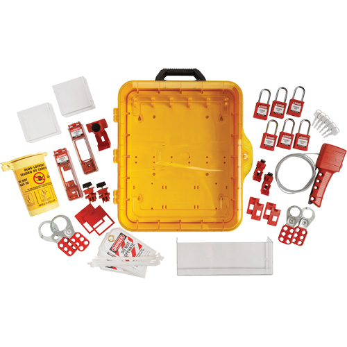 Station de cadenassage &eacute;lectrique avec cadenas de s&eacute;curit&eacute; en nylon &agrave; cl&eacute; identique, Cadenas Plastique, Capacit&eacute; de 55, Cadenas Compris CSL Industriel Inc.