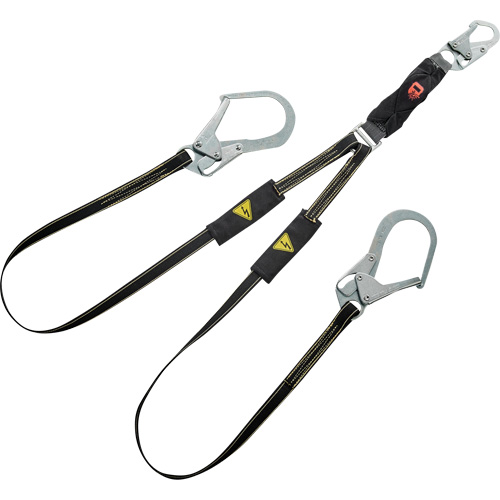 V-Series Welding Energy Absorbing Lanyard, 6', Rebar Hook Center, Snap Hook Leg Ends, Kevlar&reg;/Metal/Nylon CSL Industriel Inc.