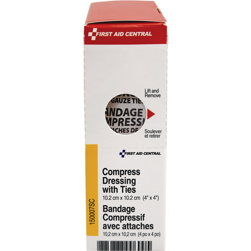 SmartCompliance&reg; Refill Compress Pressure Bandage with Ties, 4" L x 4" W CSL Industriel Inc.