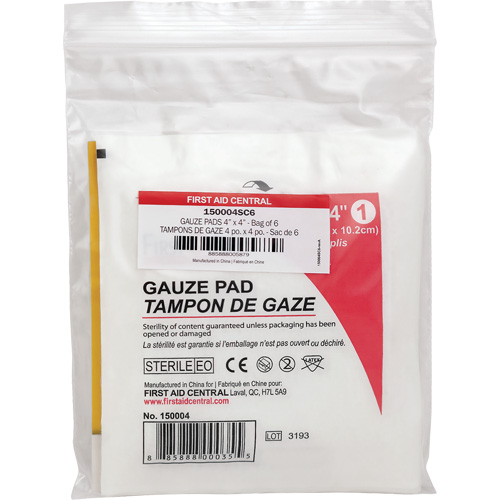 SmartCompliance&reg; Refill Gauze, Pad, 4" L x 4" W, Sterile, Medical Device Class 1 CSL Industriel Inc.