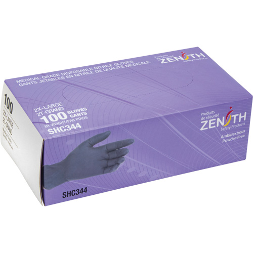 Medical Grade Disposable Gloves, 2X-Large, Nitrile, 6-mil, Powder-Free, Black, Class 2 CSL Industriel Inc.