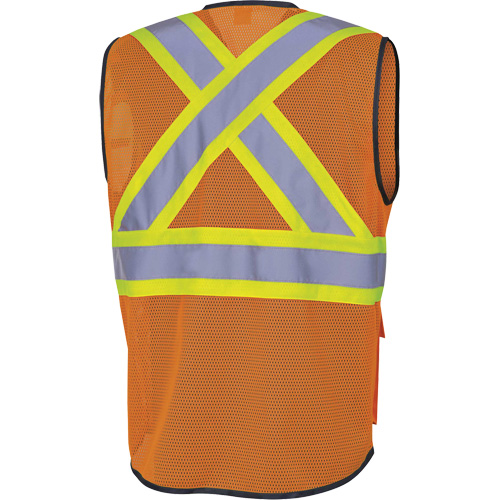 6960 Front Mesh Safety Vest, High Visibility Orange, Medium, Polyester CSL Industriel Inc.