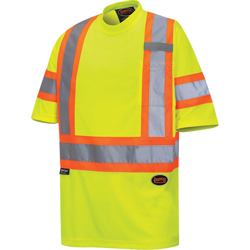 6971 Bird's-Eye Safety T-Shirt, Polyester, X-Small, High Visibility Lime-Yellow CSL Industriel Inc.