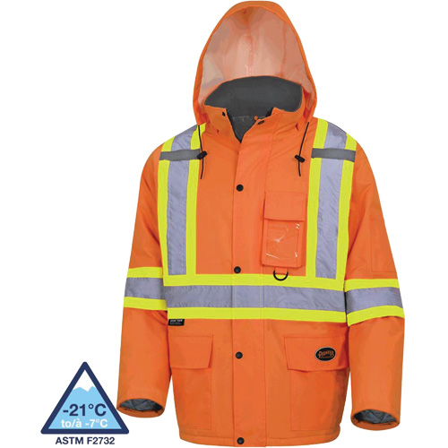 5030 Waterproof Quilted Safety Parka, High Visibility Orange, Small CSL Industriel Inc.
