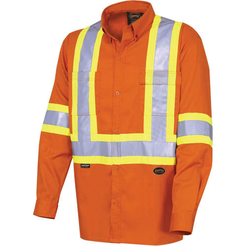 4441 Ultra-Cool Long-Sleeved Safety Shirt, Cotton, Small, High Visibility Orange CSL Industriel Inc.