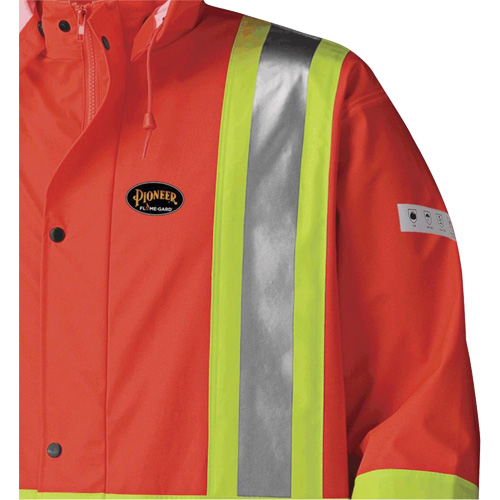5896 Flame Resistant Waterproof Long Coat, Small, High Visibility Orange CSL Industriel Inc.