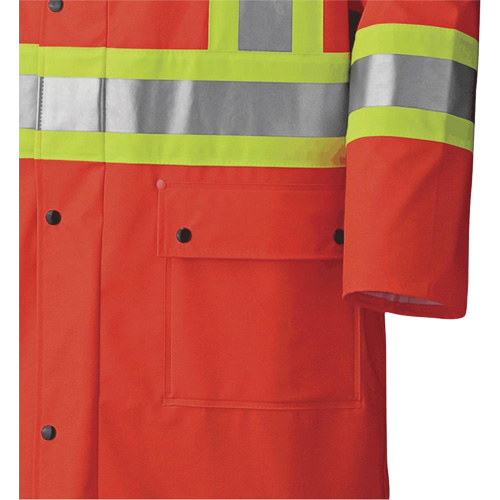 5896 Flame Resistant Waterproof Long Coat, Small, High Visibility Orange CSL Industriel Inc.