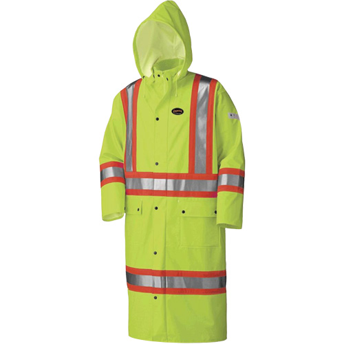 5897 Flame Resistant Waterproof Long Coat, Large, High Visibility Lime-Yellow CSL Industriel Inc.