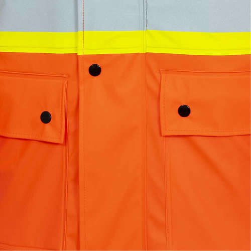 5892PKT Veste de s&eacute;curit&eacute; imperm&eacute;able &agrave; haute visibilit&eacute; ignifuge, T-petit, Orange haute visibilit&eacute; CSL Industriel Inc.