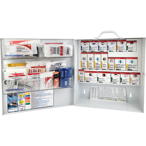Armoire pour premiers soins SmartCompliance, R&eacute;pond &agrave; la norme CSA Z1220-17 type 3 environnements &agrave; haut risque, Petit (2-25 travailleurs) CSL Industriel Inc.