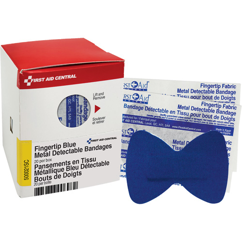 Fingertip Blue Detectable Bandages, Fingertip, Fabric Metal Detectable, Sterile CSL Industriel Inc.
